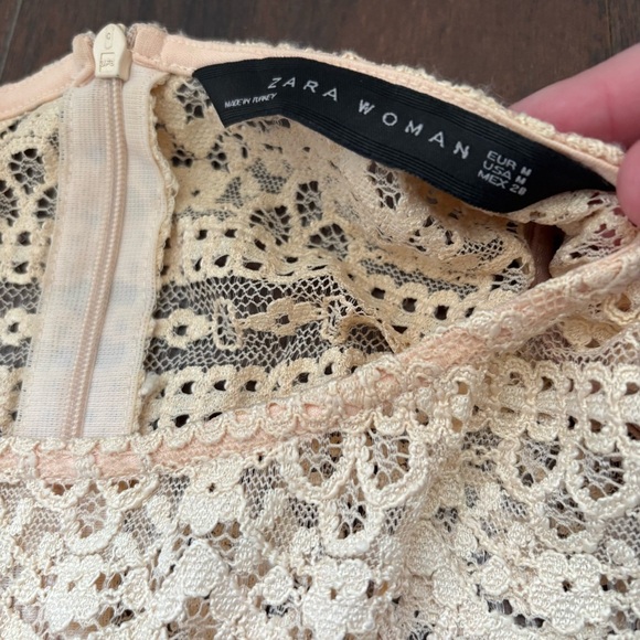 Zara Women's Cream Lace Shift Midi Dress Size Medium - Picture 5 of 5